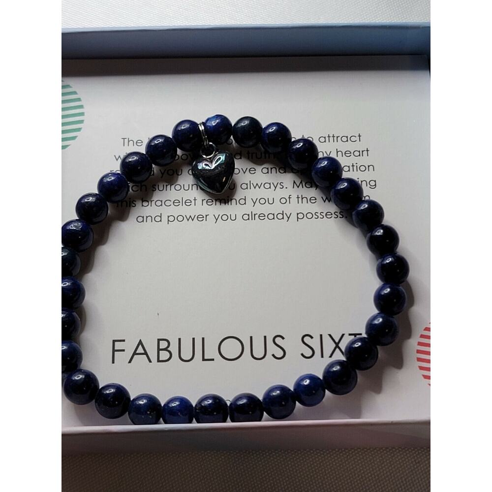 Handmade with Love Bead Bracelet with Heart Fabulous Sixty Slip On NEW